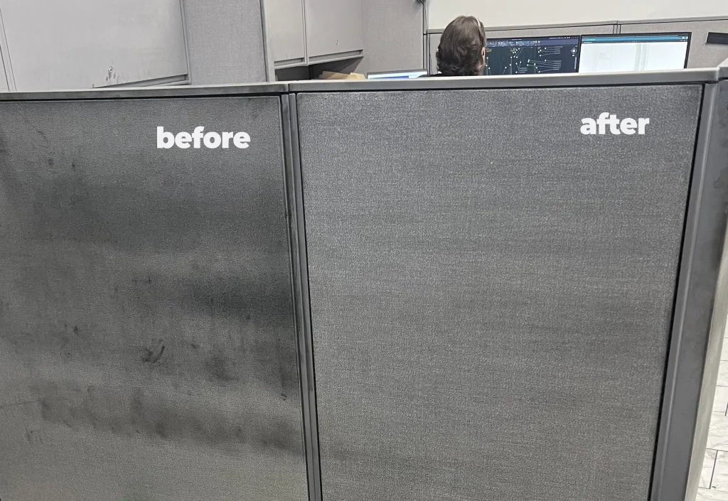 NBS Commercial Cleaning Upholstery and Panel Cleaning Before and After